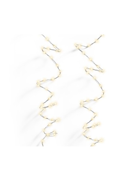 Guirnalda micro led 378 leds luz cálida exterior cable alambre plateado 6 m