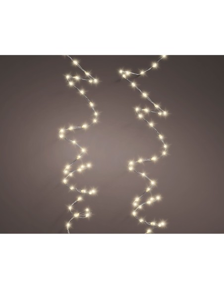 Guirnalda micro led 378 leds luz cálida exterior cable alambre plateado 6 m