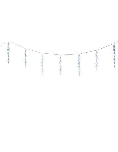 Cortina led carámbanos 60 leds, luz fría, exterior, 3,6 m