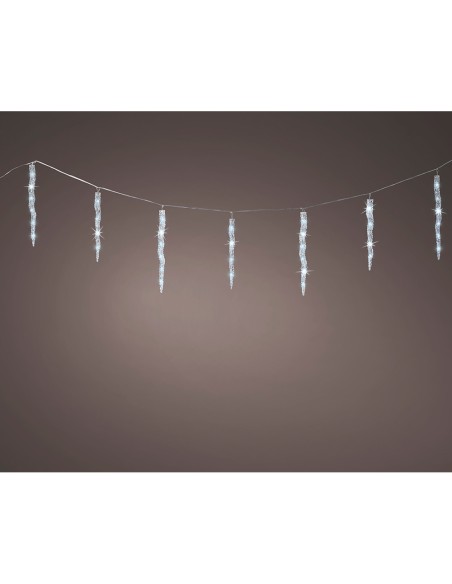 Cortina led carámbanos 60 leds, luz fría, exterior, 3,6 m