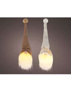Adorno colgante gnomo con luz cálida fija ø6 x 20 cm, colores surtidos 2
