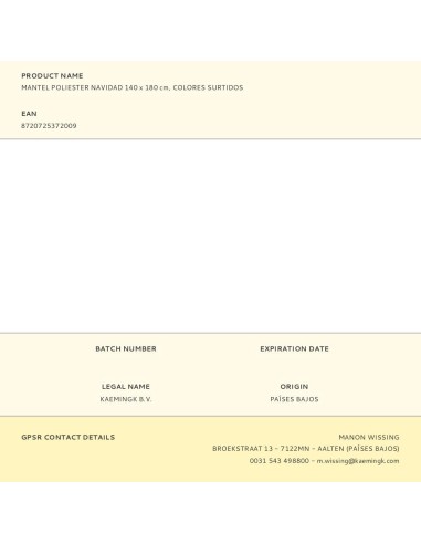 Mantel navidad de poliéster colores surtidos,...