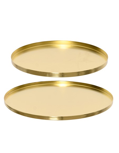 Conjunto de platos hierro dorado ø35 x 1,5 cm / ø30 x 1,5 cm