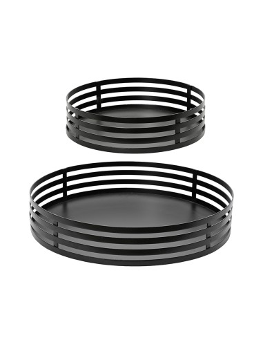 Juego bandejas de hierro negro ø38 y ø28 cm, 2 uds