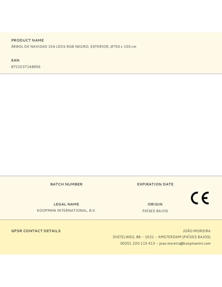 Árbol de navidad 154 leds rgb negro, exterior, ø?50 x 150 cm