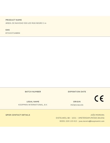 Árbol de navidad 550 leds rgb, negro, ø103 x...