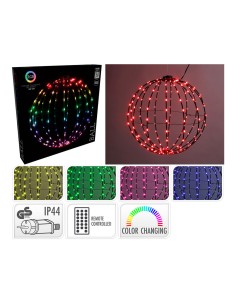 Bola metalica plegable, con 168 led rgb ø40 cm