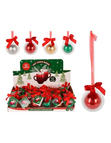 Bola de plastico y cinta, contiene un chocolate, colores surtidos