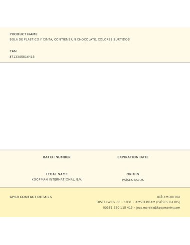 Bola de plastico y cinta, contiene un...