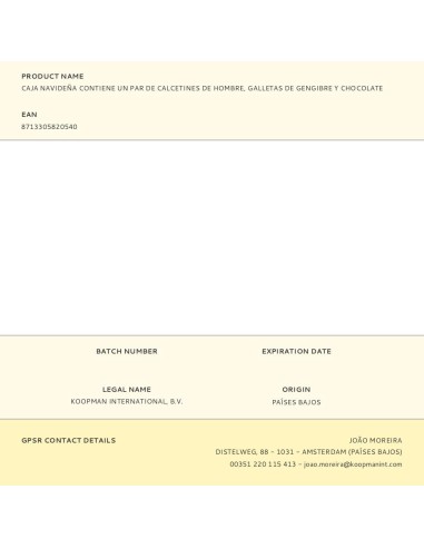 Caja navideña con calcetines y chocolate en...