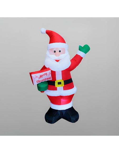 Papa noel inflable con luz, 75 x 50 x 125 cm