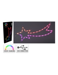 Estrella rgb 35 leds, multifunción, interior, 25 x 0,6 x 60 cm