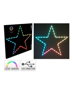 Estrella rgb 45 led, multifunción, interior, 60 x 0,6 x 57 cm
