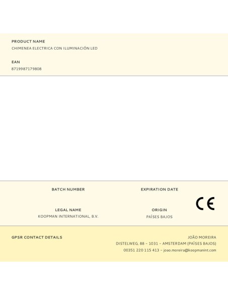 Iluminación decorativa con forma de chimenea de led 57 x 10 x 25 cm