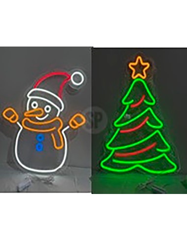 Figura navideña de neón, modelos variados 45 x 50 cm