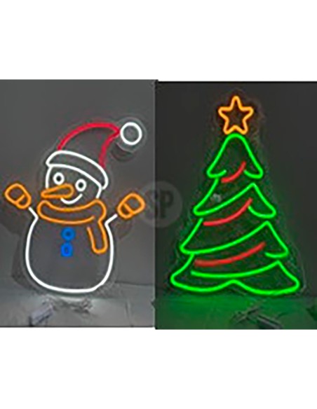 Figura navideña de neón, modelos variados 45 x 50 cm