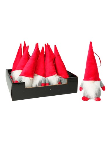 Gnomo gris con gorro rojo 8 x 22 cm