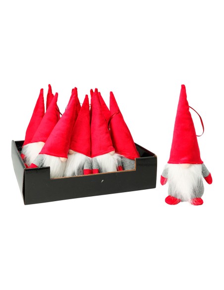 Gnomo gris con gorro rojo 8 x 22 cm
