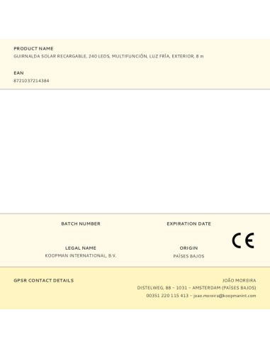 Cortina solar recargable, 240 leds,...