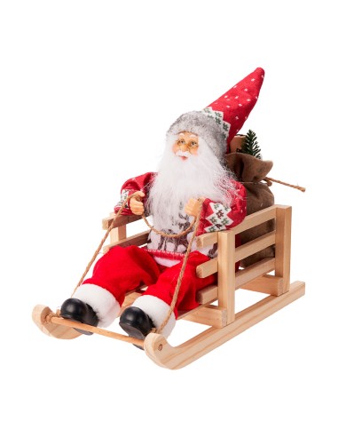 Papa noel en trineo, 15 x 34 x 25 cm