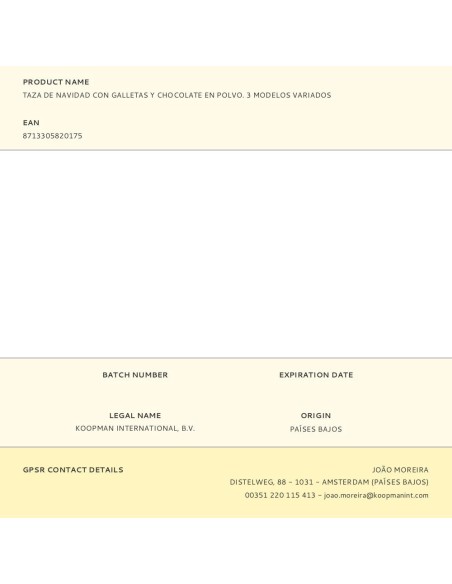 Taza de navidad con galletas y chocolate en polvo. 3 modelos variados