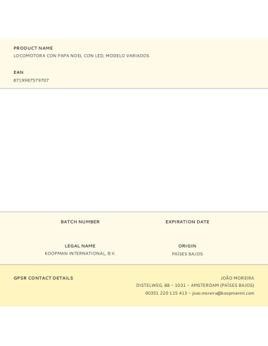 Locomotora con papa noel con led, modelo variados