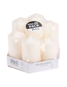 Velas de cera blancas de ø55 mm con diferentes alturas, 7 uds