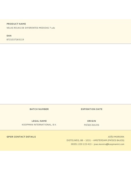 Velas de cera rojas de ø55 mm con diferentes alturas, 7 uds