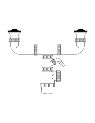 Sifon doble de botella extensible v70 con toma...