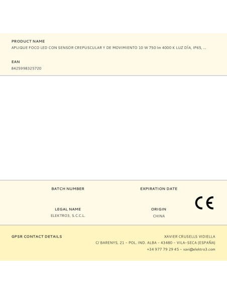 Aplique foco led con sensor crepuscular y de movimiento 10 w 750 lm 4000 k luz día, ip65, negro, ø12 × 14 × 17 cm