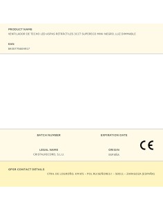 Ventilador de techo led 3cct aspas retráctiles supereco mini 39 w 3822 lm negro, aspas ø92 cm, plafón ø39 cm, altura 32 - 42 ... 2