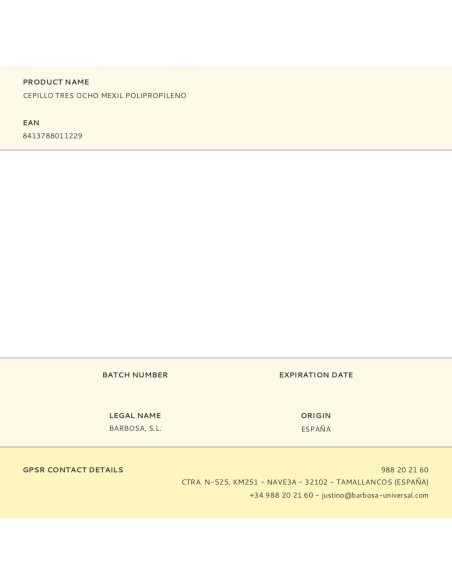 Cepillo tres ocho mexil polipropileno