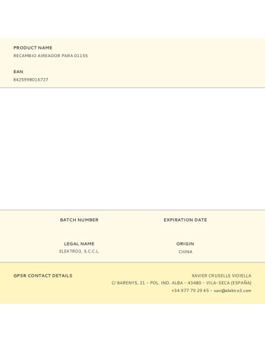 Recambio aireador para 01155