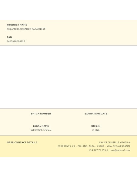 Recambio aireador para 01155