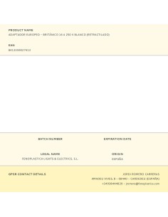 Adaptador europeo - británico 16 a 250 v blanco (retractilado) 2