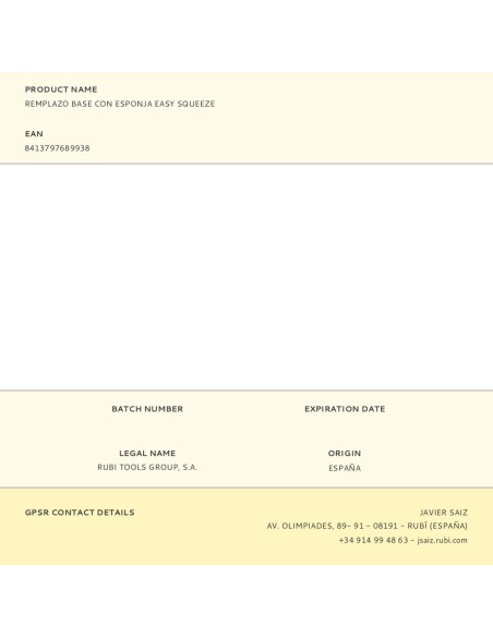 Remplazo base con esponja easy squeeze