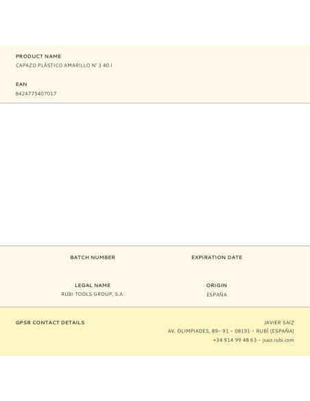 Capazo plástico amarillo n° 3 40 l