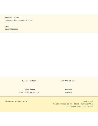 Capazo plástico verde n° 3 40 l