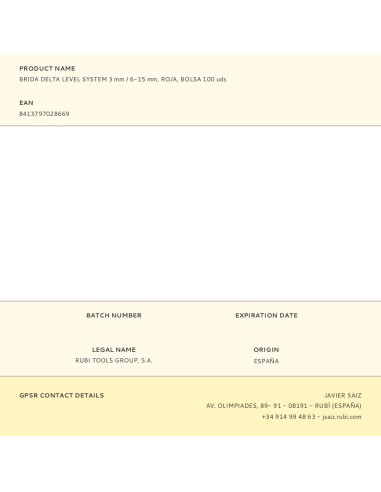 Brida delta level system 3 mm / 6-15 mm, roja,...