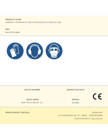 Rubimix-7 minimax eu 1200 w máx ø120 mm 0-680...