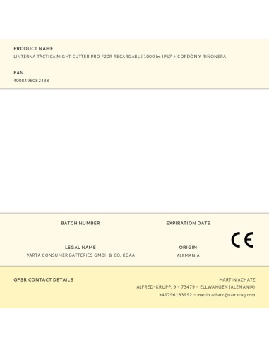 Linterna táctica night cutter pro f20r...