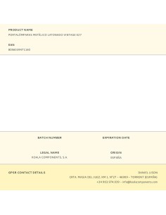 Portalámparas metálico latonado vintage e27 2