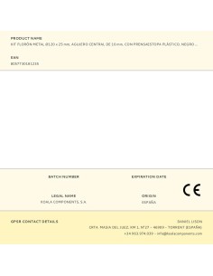 Kit florón metal ø120 x 25 mm, agujero central de 10 mm, con prensaestopa plástico, negro mate 2