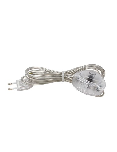 Interruptor eléctrico de pie con cable, 2,5 a 250 v, 3 m, transparente