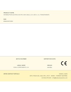 Interruptor eléctrico de pie con cable, 2,5 a 250 v, 3 m, transparente 2