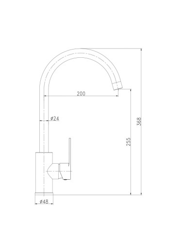 Grifo monomando de cocina caño alto negro mate...