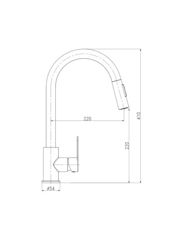 Grifo monomando de cocina caño alto extraíble...