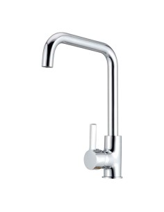 Grifo monomando de cocina caño alto plateado brillo serie zeta