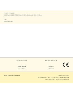 Tubo fluorescente circular 20w, g10q, luz fria ø210 mm 2