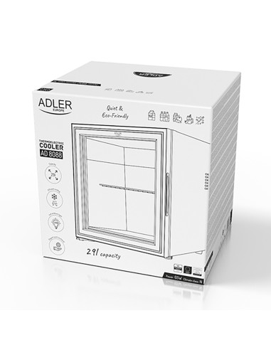 Nevera termoeléctrica ad8088, negra, 29 l, 38 x...